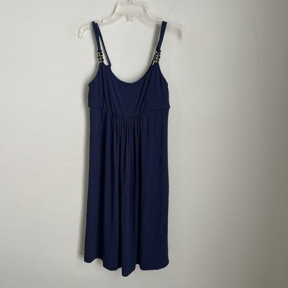 Robin Piccone Navy Blue Sleeveless Dress Gold Tone Hardware
